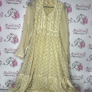 GUNNE SAX Victorian dress floral vintage old school long lace ruffle frilly